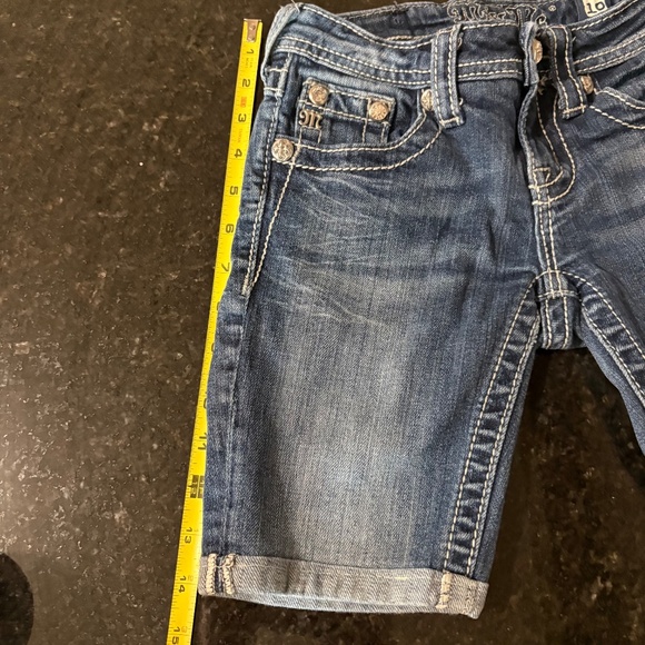 Girls Miss Me Jeans Shorts Rhinestone Angel Wings shorts SZ Kids 10 - Picture 11 of 14